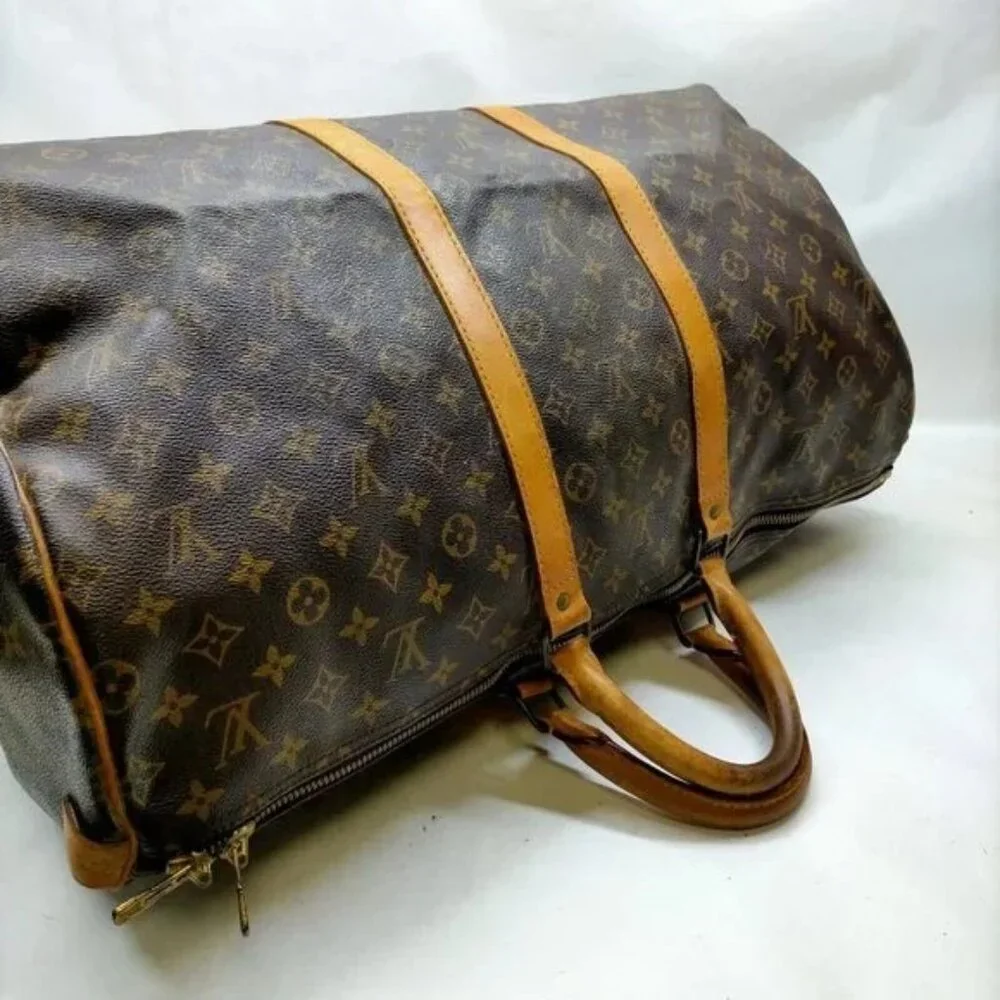 Louis Vuitton LV Boston Bag Keepall 55 Browns Monogram